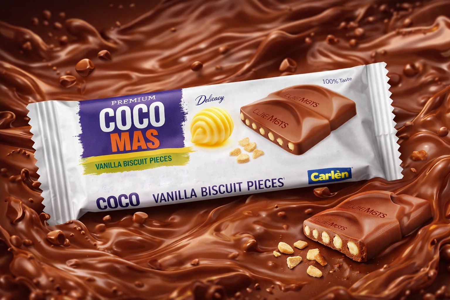 Vanilla Biscuit Pieces Chocolate Bar